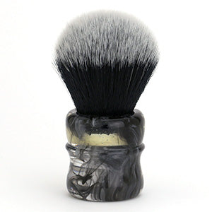 Whispers From The Woods Shaving Brush - Handcrafted Clear Black White Swirl